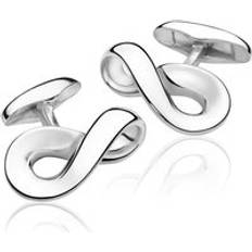 Hombre Gemelos de puño Georg Jensen Infinity Sterling Silver Cufflinks Silver