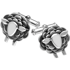 Uomo Gemelli per polsini C. W. Sellors 9ct White Gold Sheep Cufflinks