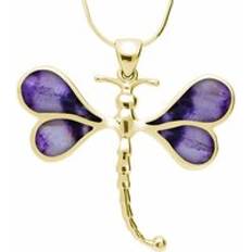 C. W. Sellors 9ct Gold Blue John Four Stone Dragonfly Necklace