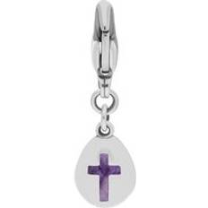 Oro Blanco Amuletos y Colgantes C. W. Sellors 9ct White Gold Blue John Pear Shaped Cross Clip Charm Option1 Value White Gold