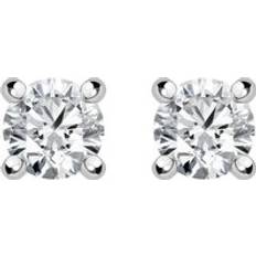 White Gold - Women Earrings C W Sellors 18ct White Gold 0.25ct Diamond Solitaire Stud Earrings