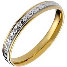 Palladium Rings 18ct Yellow Gold and Palladium Diamond Cut Eternity Ring