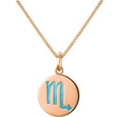 Oro Rosa Collares C. W. Sellors 9ct Rose Gold Turquoise Zodiac Scorpio Round Necklace Gold