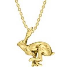 Jewellery C. W. Sellors 9ct Gold Running Hare Necklace Gold