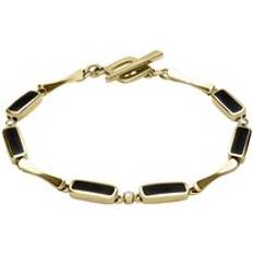 Diamant - Or Bracelets C. W. Sellors 18ct Gold Whitby Jet 0.09ct Diamond Six Stone Oblong Bracelet