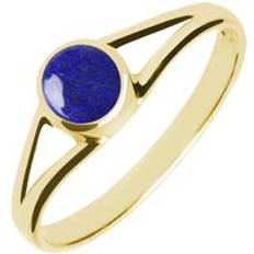 Or Bagues C. W. Sellors 9ct Gold Lapis Lazuli Round Split Shoulder Ring Gold