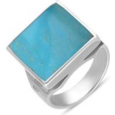 Rose Gold Rings C. W. Sellors 18ct White Gold Turquoise Hallmark Square Ring Gold