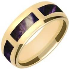 C. W. Sellors 9ct Gold Blue John Gap 8mm Wedding Band Ring