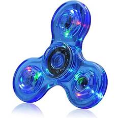 TB LED Light up Fidget Spinner, Clear Fidget Toys, Anxiety Toys Stress Relief Reducer Spin for Kids and Adults Blue