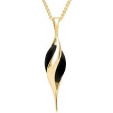 Jewellery C. W. Sellors 9ct Gold Whitby Jet Single Bead Twist Necklace Gold