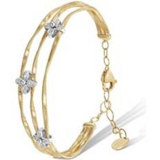 Diamond - Gold Bracelets Marco Bicego Marrakech Onde 18ct Yellow Gold Diamond Flower Slim Bangle