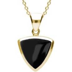 Oro Collane C. W. Sellors 9ct Gold Whitby Jet Curved Triangle Necklace Gold