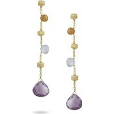 Yellow Earrings Marco Bicego Paradise 18ct Yellow Gold Mixed Stone Drop Earrings Yellow Gold