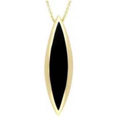 Gold Necklaces C. W. Sellors 9ct Gold Whitby Jet Toscana Long Marquise Necklace Gold