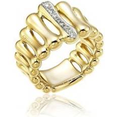 Chimento Bamboo Over 18ct Yellow Gold 0.13ct Diamond Ring