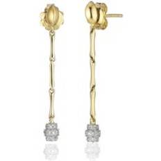 Chimento Bamboo 18ct Yellow Gold 0.20ct Diamond Drop Earrings