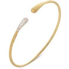 Marco Bicego Lunaria 18ct Yellow Gold 0.15ct Diamond Oval Bangle Option1 Value Yellow Gold