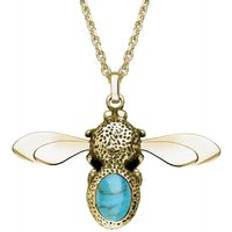 Jewellery C. W. Sellors 9ct Gold Turquoise Stone Set Body Bee Necklace
