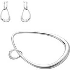 Georg Jensen Bracelets Georg Jensen Offspring Sterling Silver Bangle with Charm and Earring Set