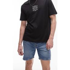 Topman Polyester Kläder Topman – Blå jeansshorts med raka ben och mellanljus tvätt