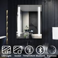 Bathroom Furniture Elegant Temperature Display Mirror Round Backlit Illuminated