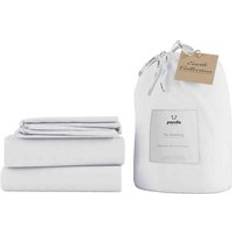 Lino Fundas nórdicas Panda Bamboo & French Linen Complete Coconut Duvet Cover White