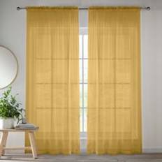 Transparent Curtains Enhanced Living of Slot Top Sheer Plain Voile