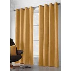 Yellow Curtains Alan Symonds Essential Velvet Chenille Eyelet Ring