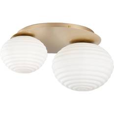 ECO-Light Hvid Pendler ECO-Light Ripple loftslampe, guldfarvet/opal Pendel