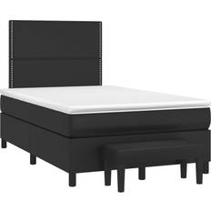 Einzelbetten Betten-Sets vidaXL Boxspringbett mit Matratze 120x190 cm Schwarz Betten-Sets