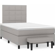 Pacchetti Letto vidaXL Giroletto A Molle Con Materasso Grigio Chiaro 120x190 cm