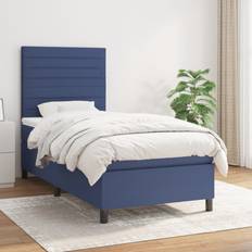 Mittel Betten-Sets vidaXL Boxspringbett mit Matratze Blau 90x200 cm Betten-Sets