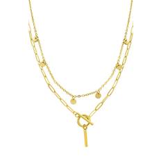 Jewelry Adornia Initial Pendant Layered Chain Necklace in Gold-H