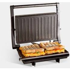 VonShef Panini Press Grill – Sandwich Toaster 2 Slice with Non-Stick Plates, 1000W, Deep Fill Toastie Maker with Floating Hinge, Auto Temperature Control