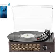 Turntable with speakers Mersoco Mersoco Record Player Turntable for Vinyl with Built-in Speakers 3-Speed Vintage LP Player, Support Bluetooth In/ RCA Output/ Aux Input/ Headphone