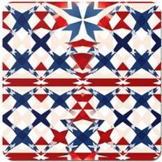 Blue Coasters Warren Reed American Flag Abstract Pattern Set of Coaster 4pcs