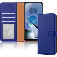 iCatchy Blue Moto G54 Case, Wallet RFID Blocking Phone Cover