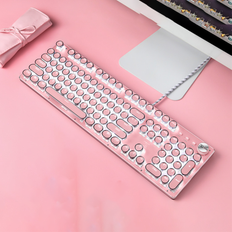 LimbO Retro Mechanical Keyboard 104 Key, Backlit Keyboard-Cherry blossom
