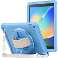 Blue Tablet Cases Procase Rugged for iPad 9th/8th/7th Generation 10.2 2021/2020/2019 Shockproof Rugged Cover