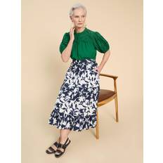 Clothing White Stuff Mayra Mixed Print Midi Skirt In Navy