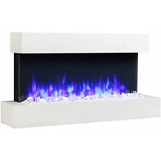 Endeavour Endeavour Fires Runswick Wall Mounted Electric Fire, 220/240Vac, 50 Hz, 1&2kW, 7 day Programmable remote control with an Off White MDF Mantel & Plin