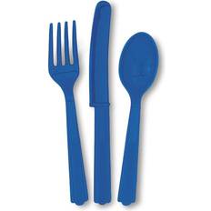 Blue Cutlery Sets Unique Royal Blue Plastic 6 Cutlery Set