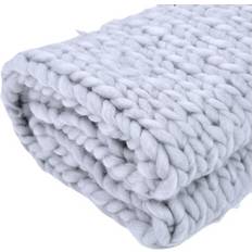Textiles Veishet Gray, 120x150CM Warm Handmande Chunky Knitted Blankets