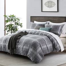 Textiles 99rooms Check, King Duvet Cover Grey