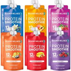 Gluten Free Juice & Fruit Drinks Designer Wellness Protein Smoothie Mixed Variety 4.2oz 12