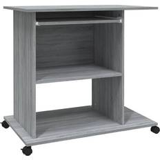 Hjul Skrivbord vidaXL 815544 Gray Sonoma Oak Skrivbord 50x80cm