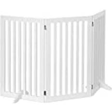 Relaxdays Wooden Safety Barrier, Adjustable Gate for Dogs & Children, Fireplace & Oven, 91.5x154cm, White