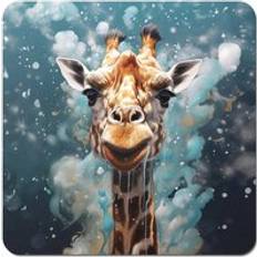 Grey Coasters Warren Reed Splashart Giraffe Face Set Coaster 4pcs