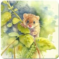 Brown Coasters Warren Reed Dormouse Watercolour Coaster 4pcs