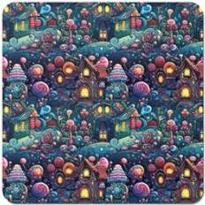 Blue Coasters Warren Reed Whimsical Gingerbread House Pattern Set Coaster 4pcs